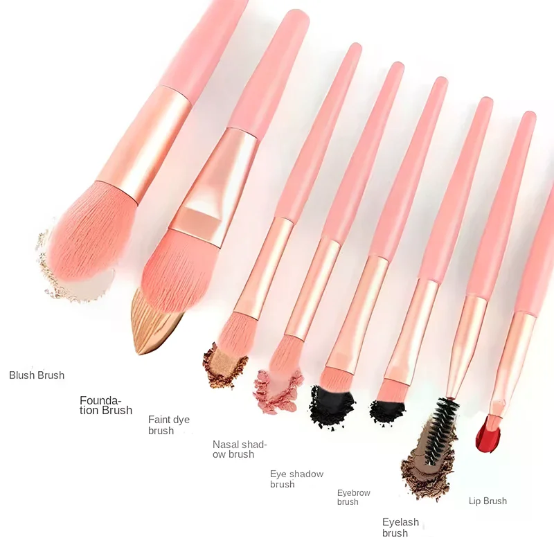 New 8Pcs Makeup Brush Set Makeup Concealer Brush Blush Loose Powder Brush Eye Shadow Highlighter Foundation Brush Beauty Tools