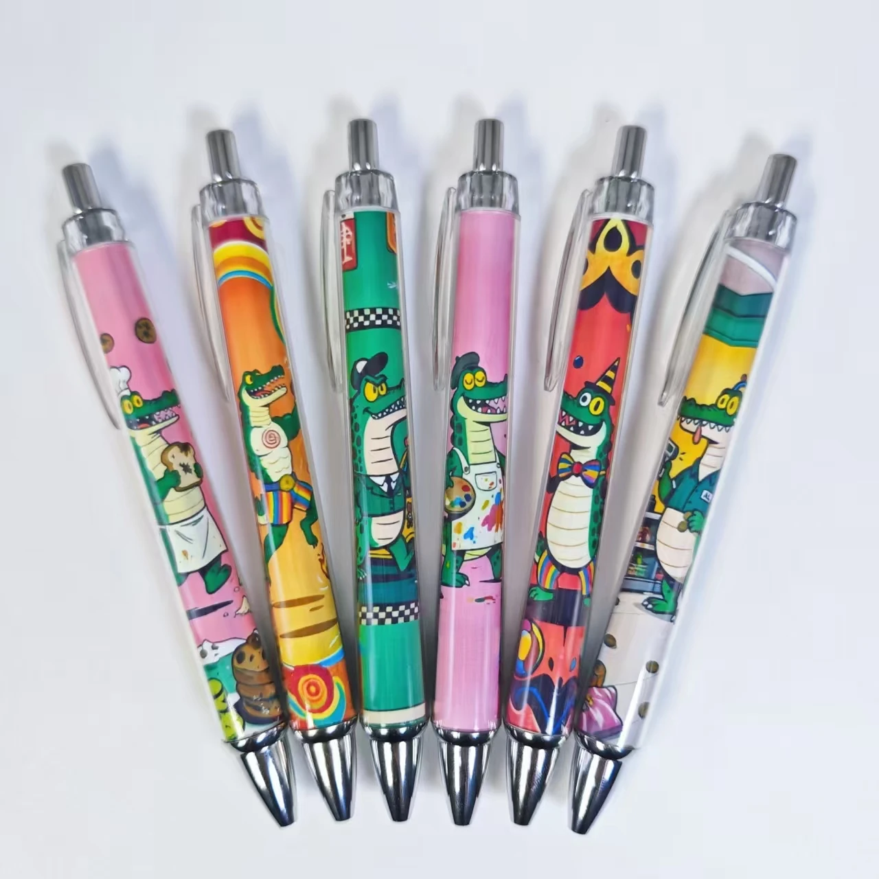 6Pcs/11Pcs Professional Crocodile-Themed Retractable Pens Creative Crocodile Ballpoint Pens Daily Office Study Stationery Gift Pens