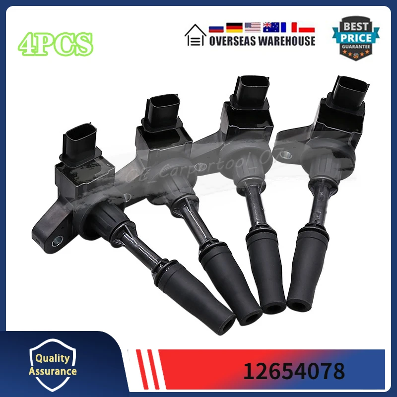 

4Pcs Ignition Coils Fits For Buick Envision Regal Cadillac ATS CTS Chevrolet Colorado Impala GMC Canyon Acadia Terrain 12654078