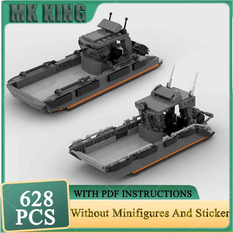 

Military Boat Moc Building Blocks Modular AL8 Mini Boat Model Technology Bricks DIY Sets Assembly Holiday Construstion Toy Gifts