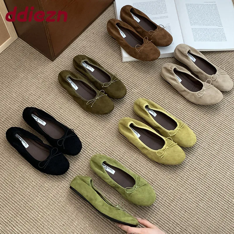 

Fashion Butterfly-Knot Women Ballet Flats Dance Shoes With Height Increasing Female Shallow Footwear Ladies Flats Slip On Shoes