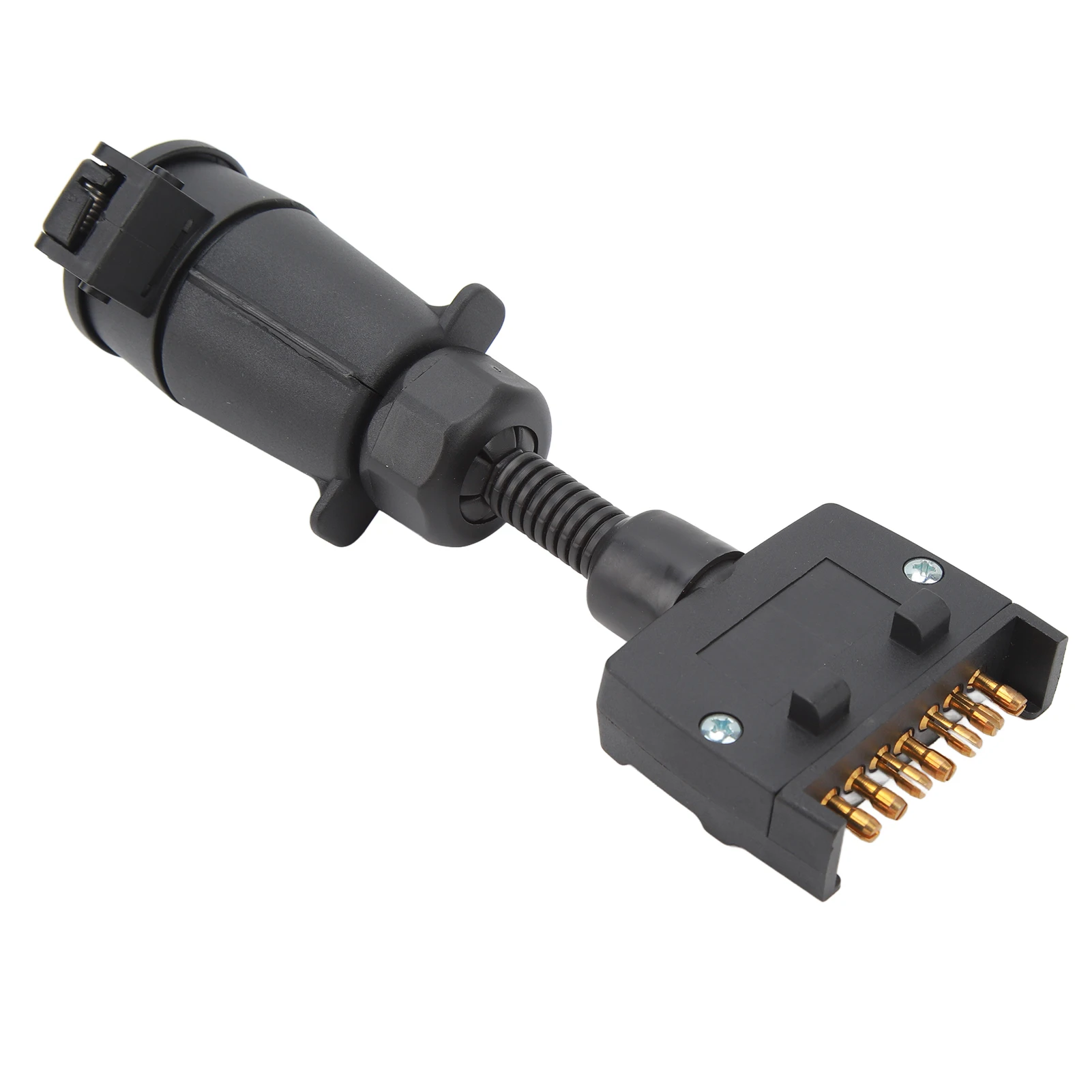 Trailer Adapter Plug 7 PIN Round Female to Flat Male Simple to Operate Wiring Connector for Caravan Boat