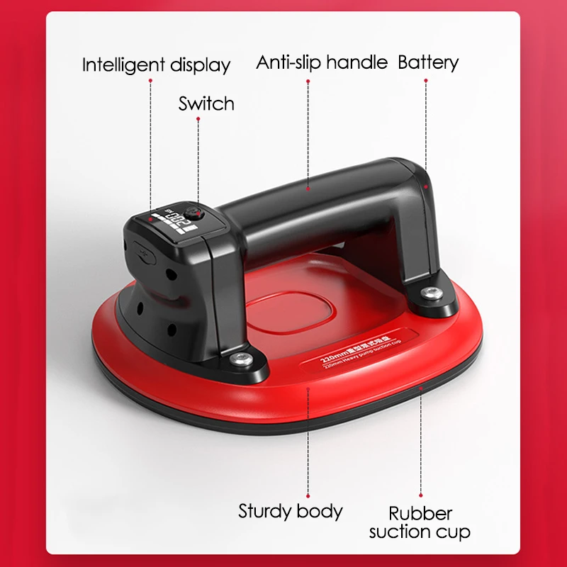 200KG Industrial Grade Electric Vacuum Suction Cup 5000mAh Rechargeable Electric Suction Lifting Tool for Glass Ceramic Tiles