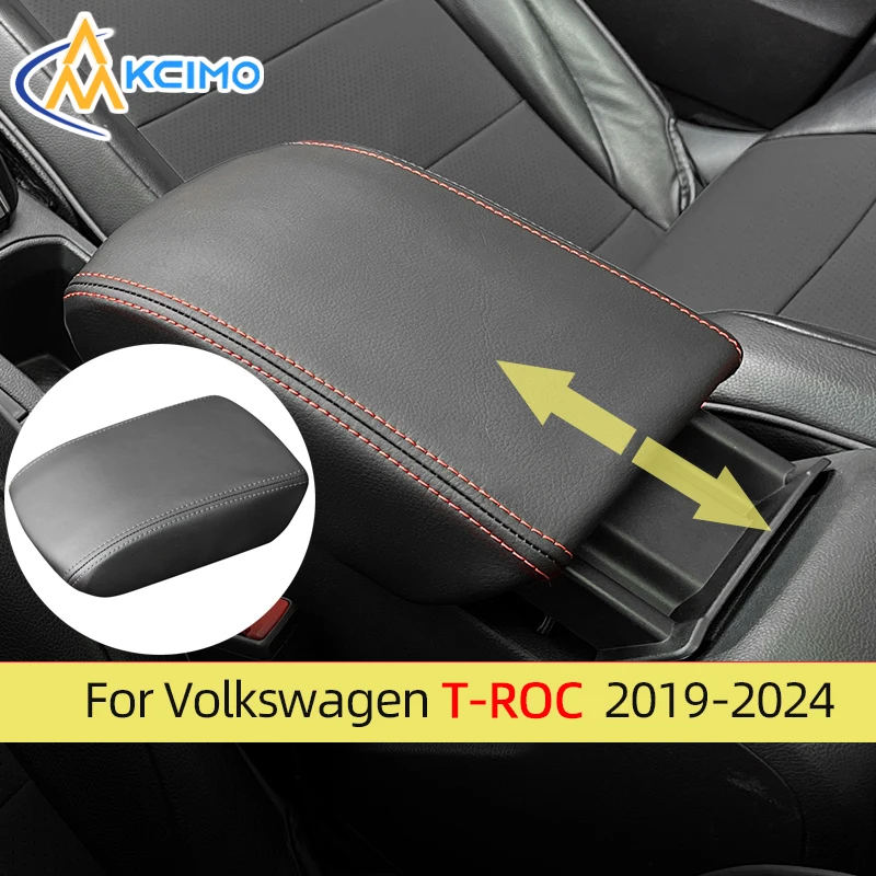Armrest Cover For VW T-roc Troc 2019-2024 Center Console Cushion Pad Accessories Anti-Scratch Center Console Cover