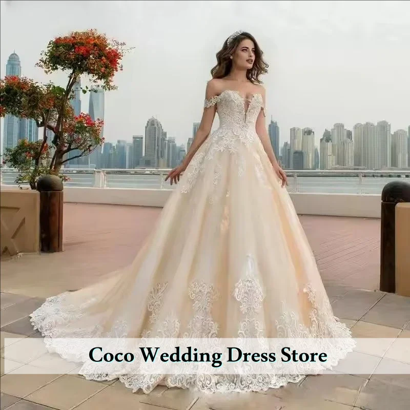 맞춤형 고급 레이스 아플리케 스위트하트 스파게티 스트랩 레이스 빈티지 웨딩드레스 비즈 장식 코트 트레인 A라인 신부 드레스