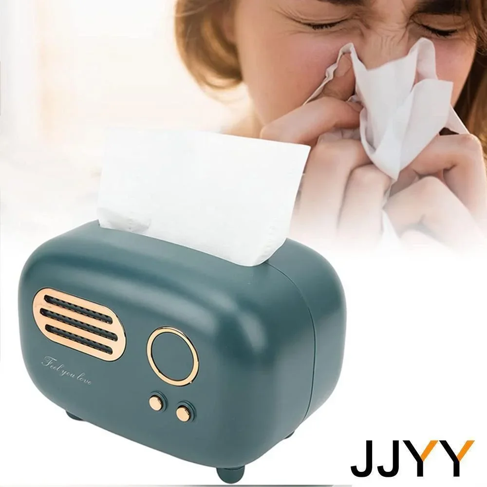 JJYY Retro Creative Tissue Box Paper Box Living Room Light Luxury Coffee Table Remote Control Storage Box Cute Napkin Box