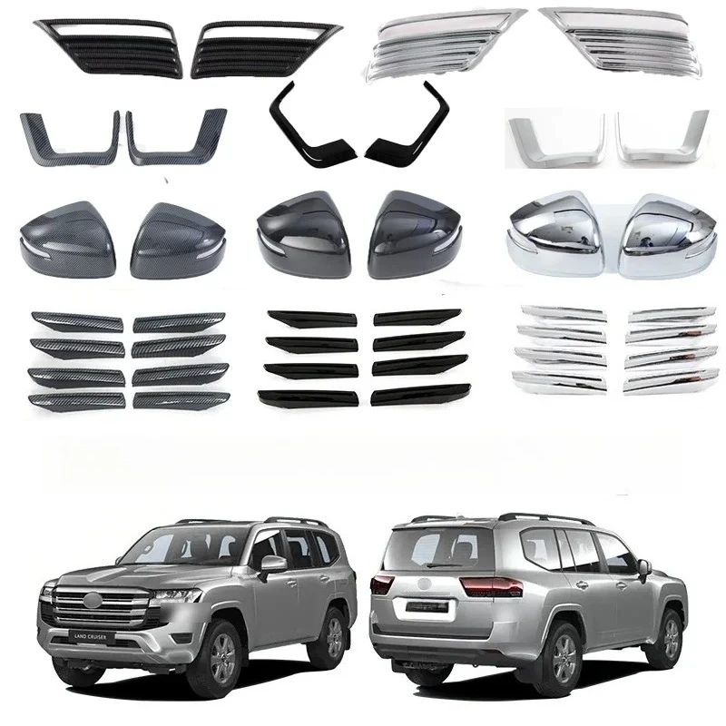 

Для Toyota Land Cruiser 300 LC300 2022 2023 2024, крышка зеркала заднего вида, передняя и задняя противотуманная фара, крышка гоночной решетки, крышка