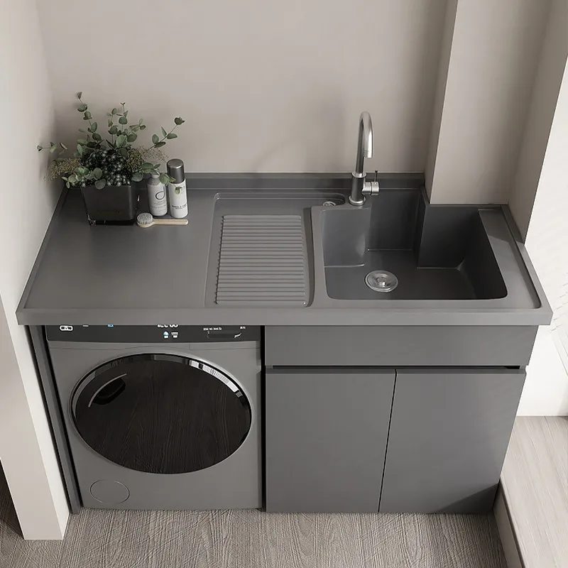 c13-Italian Minimalist Honeycomb Aluminum Laundry Cabinet Nordic Creative Sink Washer Combo Bathroom Furniture muebles de baño