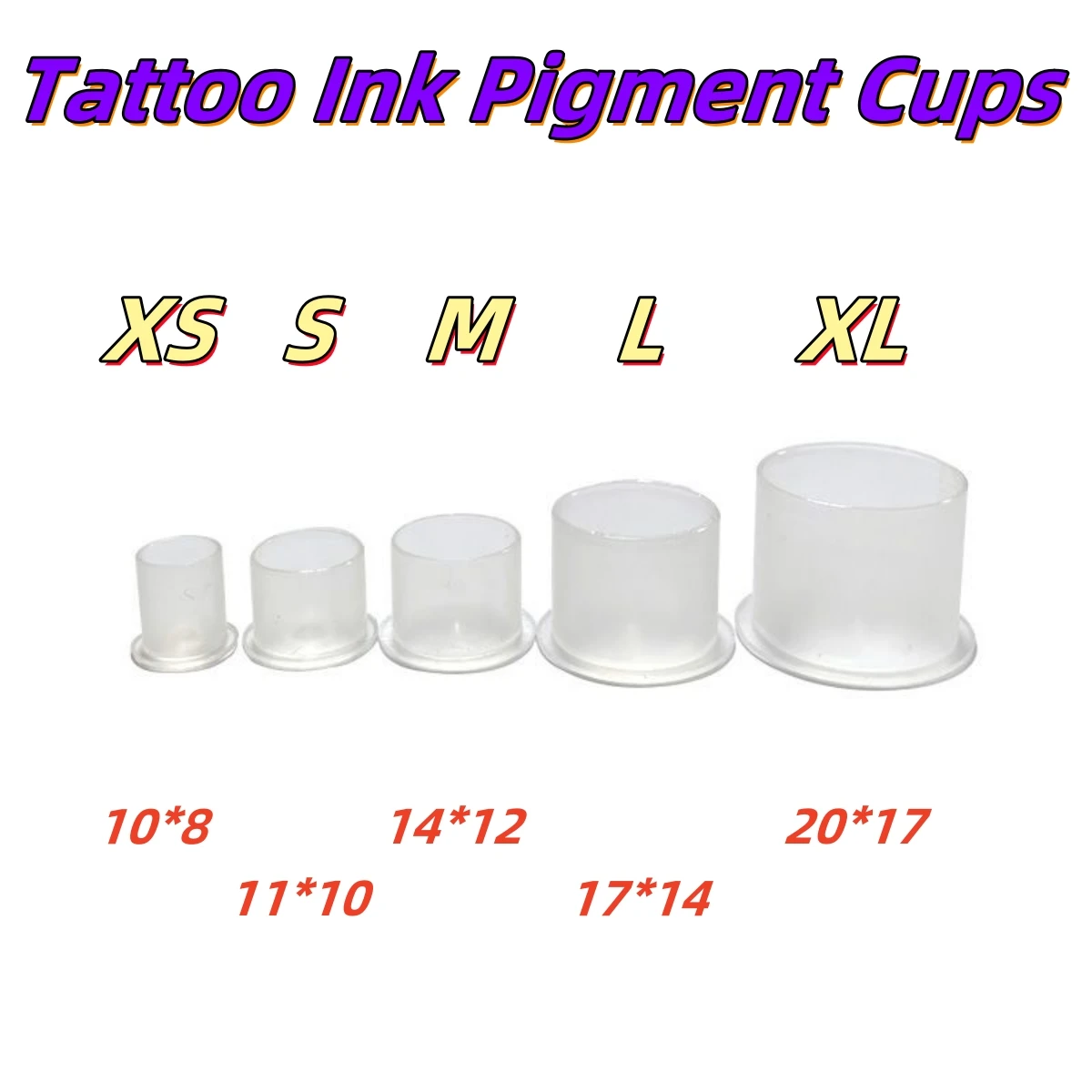 ROKYO 1000 sztuk jednorazowe stałe kubki z tuszem do tatuażu plastikowy Pigment przezroczysty uchwyt nakładki na pojemniki makijaż permanentny Microblading Supply — zdjęcie 7
