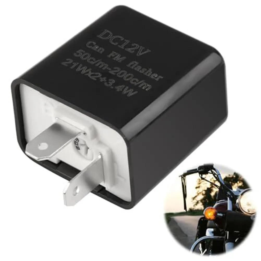2Pin Motorcycle Turn Signal Indicator Adjustable Speed Flasher 12V Relay Blinker Indicator Flasher Relays Motorbike Accessories