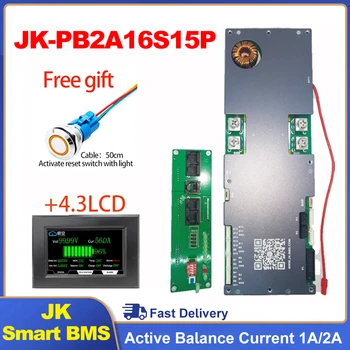 JK Smart BMS JK-PB2A16S15P LiFePo4 Li-ion LTO battery 24V 48V 8S/16S 200A home energy BMS home inverter active balancer 2A
