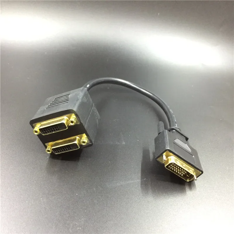 Portable Size DVI Splitter Adaptor DVI-D Male to Dual 2 DVI-I Female Video Y Splitter Cable Adapter Cable Dropshipping 2020 Hot