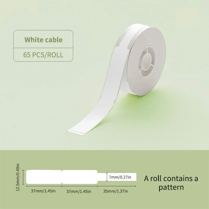 1Roll NIIMBOT D11/D110/D101 Cable Labels Waterproof Wire Cord Labels Tags Stickers Tear Resistant Flexible Markers Labels