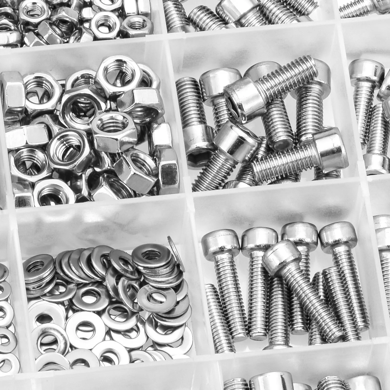 Screws Nuts and Washers 8mm-20mm Hex Socket Head Cap Machine Screw Silver Metric Bolt Assortment M2 M3 M4 M5 Stainless Steel