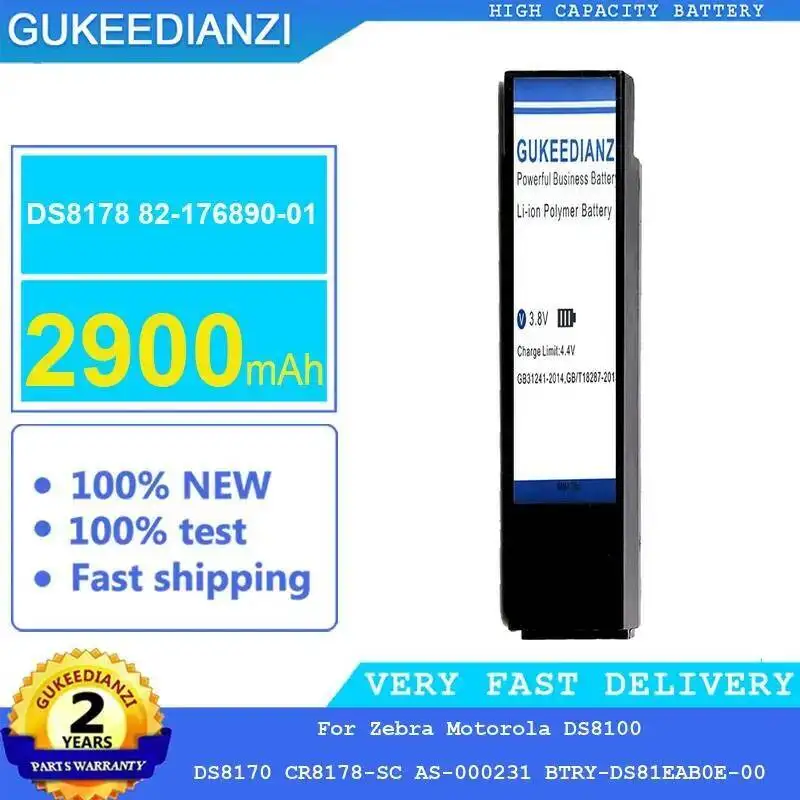 

Scan Gun Battery DS8178 82-176890-01 2900Mah For Zebra Motorola DS8100 DS8170 CR8178-SC AS-000231 Btry-DS81EAB0E-00