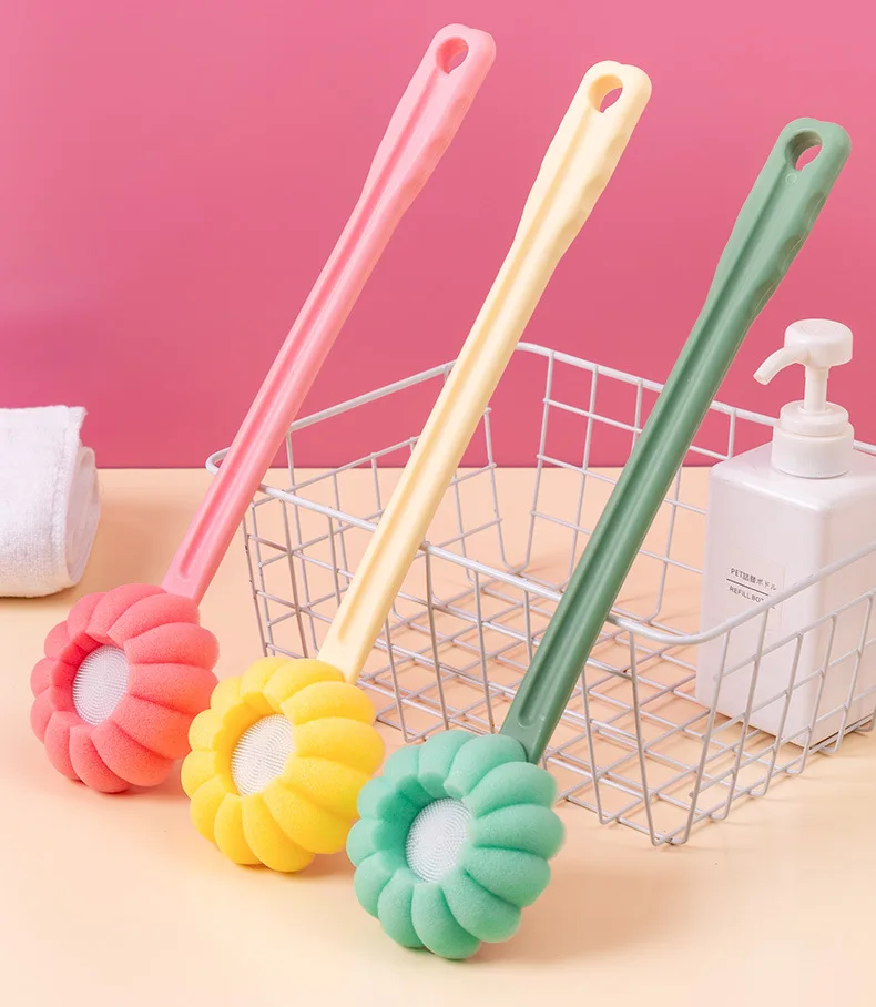 

Children's Long Handle sponge Bath Brush Hanging Soft Mesh Back Body Bath Shower Scrubber Brush Exfoliation Cleaning Equipment