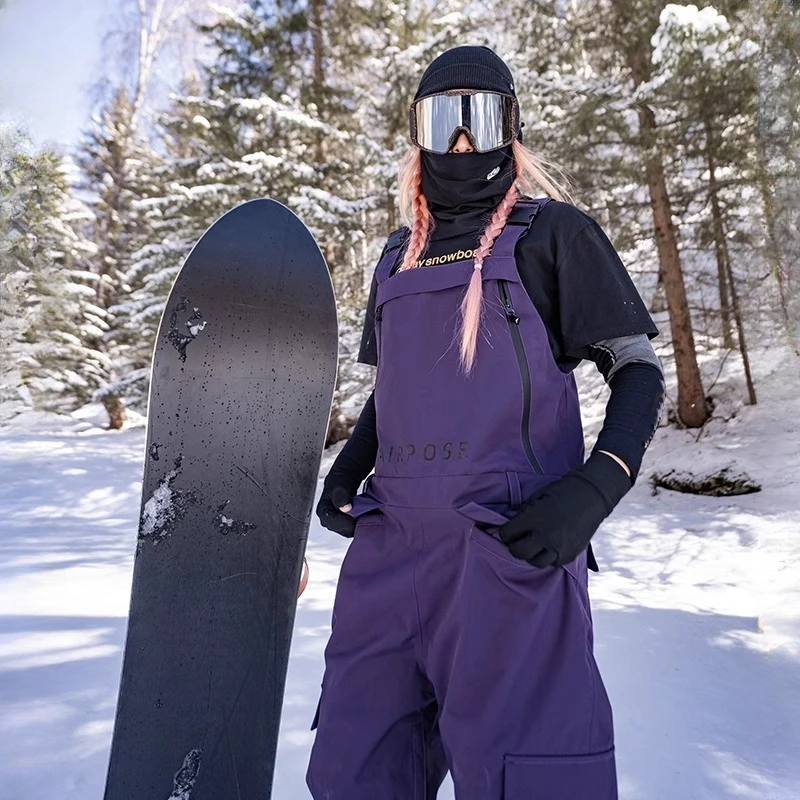 Pantalones de esquí de montaña para adulto, monos de esquí de algodón, a prueba de viento, impermeables, ropa de nieve para invierno, 2024