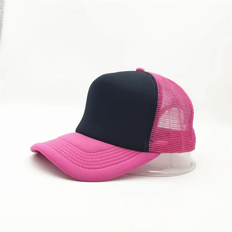 1-teilige Sommer-Trucker-Mütze mit individuellem Logo für Männer und Frauen, Netz-Polyester-Baseballkappe, bedrucktes Netz, Papa-Hüte, verstellbares Sonnenhut-Visier – Detail 21