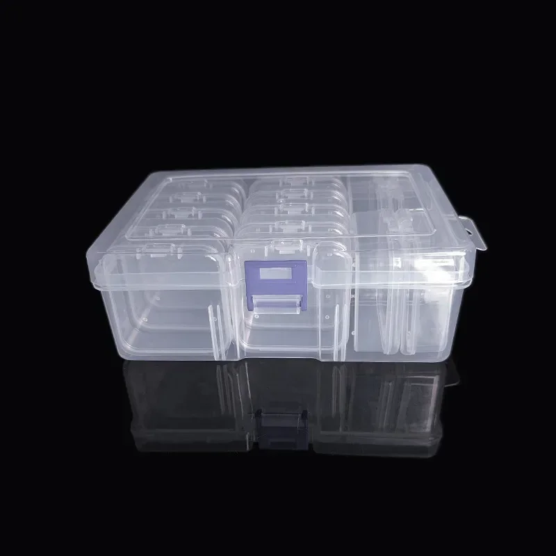 14 Compartments/Set Transparent Plastic Storage Box, DIY Hand-Painted Accessories Storage Box, Multi-Purpose Storage Tool