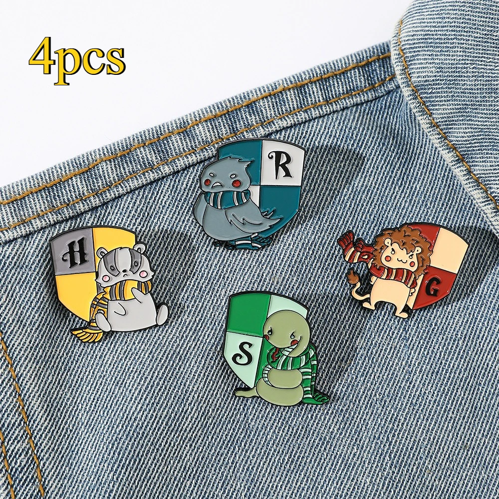 1 ensemble personnalisé créatif petit Animal mignon bouclier Badge pendentif métal Badge dessin animé vêtements accessoires