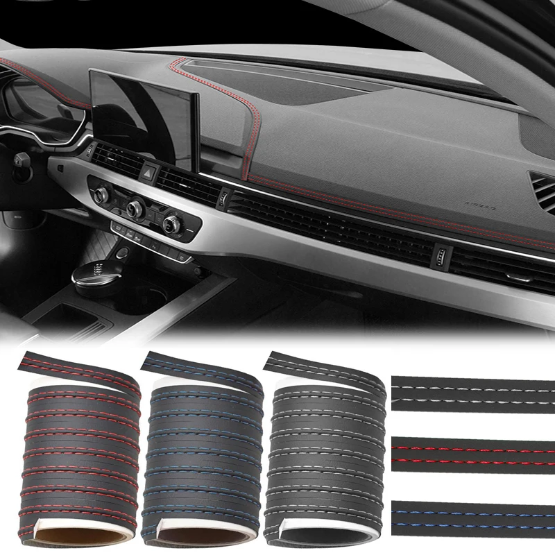 

Car Interior Moulding Trim Self-adhesive Dashboard PU Leather Decorative Line DIY Braid Gap Strip Car Interior Decor Accessories