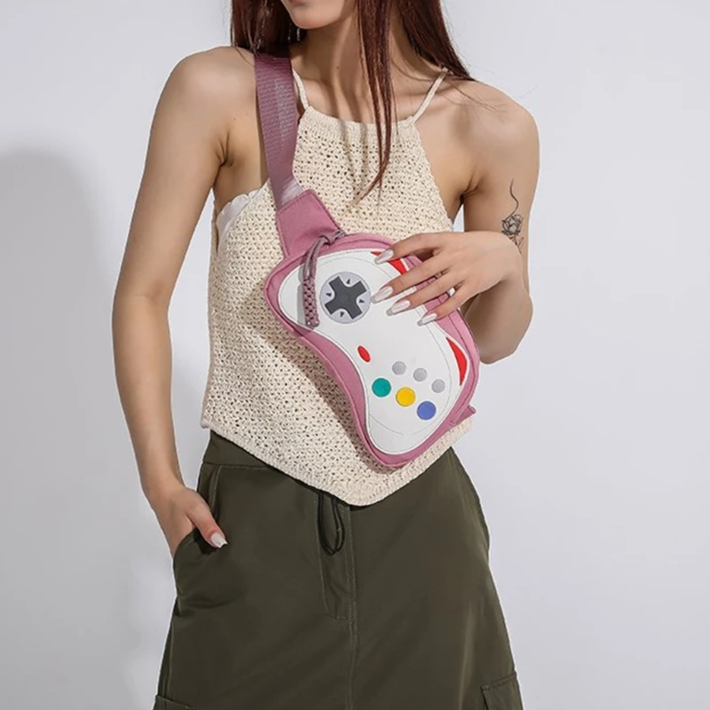 Marsupio Marsupio in PU Marsupio capacità Marsupio Pettorale Marsupio da donna a forma Gamepad Borsa a