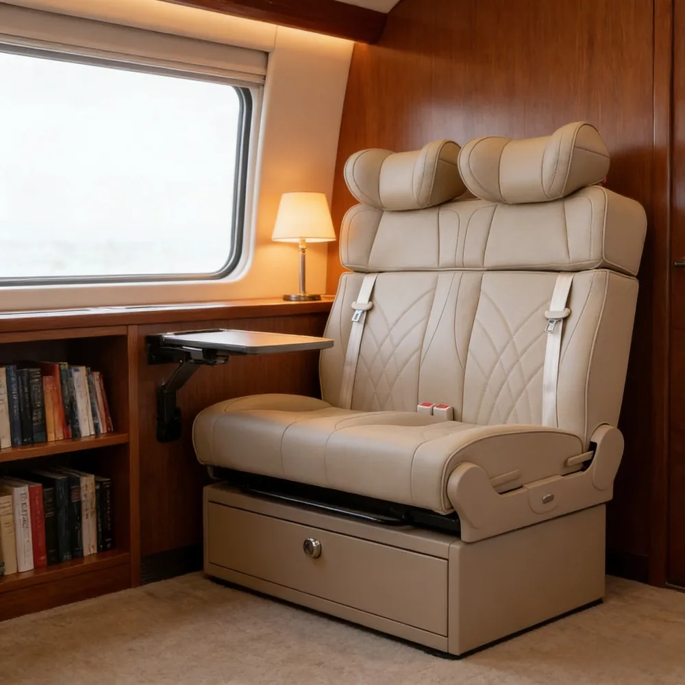 

Fold Flat To Bed Wear-Resistant Leather Seats Custom Wholesale - Perfect Fit for RV & Van Camper & Commercial Vehicle