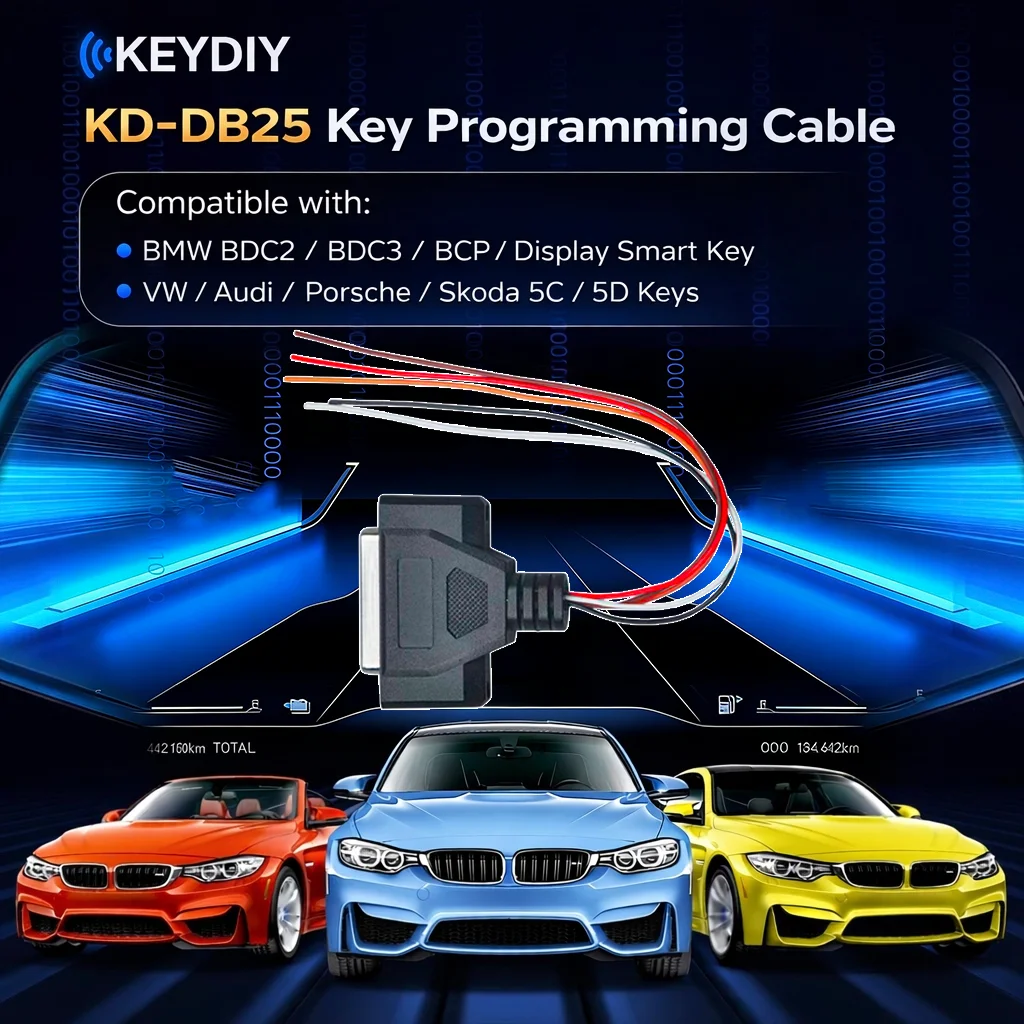 KEYDIY DB25 Key Programming Cable for KD‑X4 For BMW BDC2 / BDC3 / BCP / VW Audi Porsche Skoda 5C / 5D