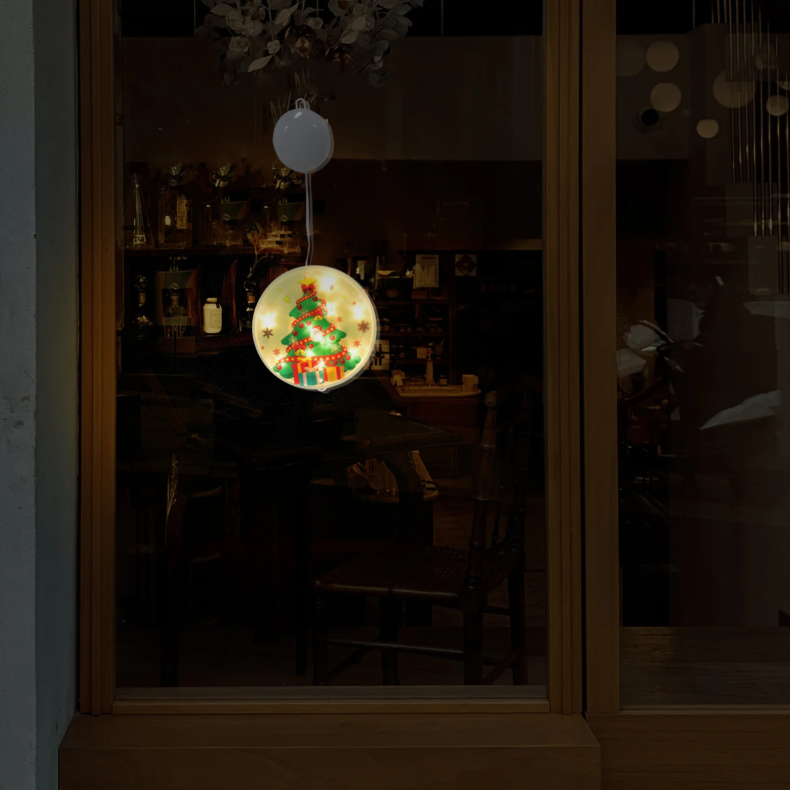 1 pçs led cor luz pingente de alta qualidade janela de natal pendurado decoração para loja escritório hotel bar festa placa de luz de natal