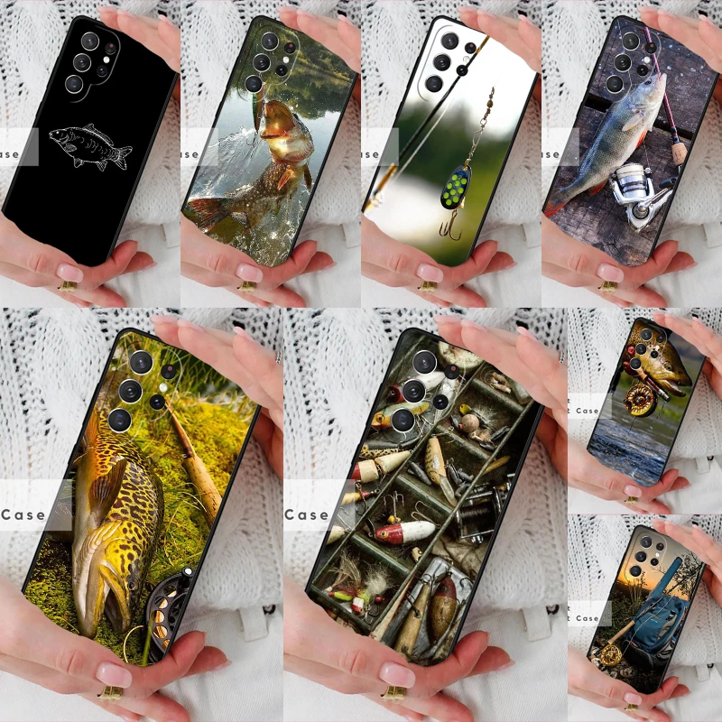 Fishing rod Carp Phone Cover Case for Samsung Galaxy S26 Ultra S20 FE Note 10 S24 S23 S21 S25 Plus S22