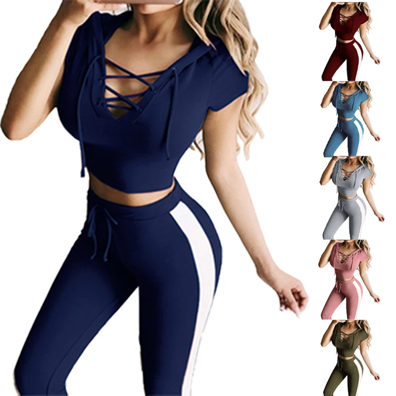 

Women's Sexy And Fashionable Pants Spring/Summer Hoodie Wide Suit S-2XLFashion Casual Sportwear Two Piece Tracksuit Jogging Suit