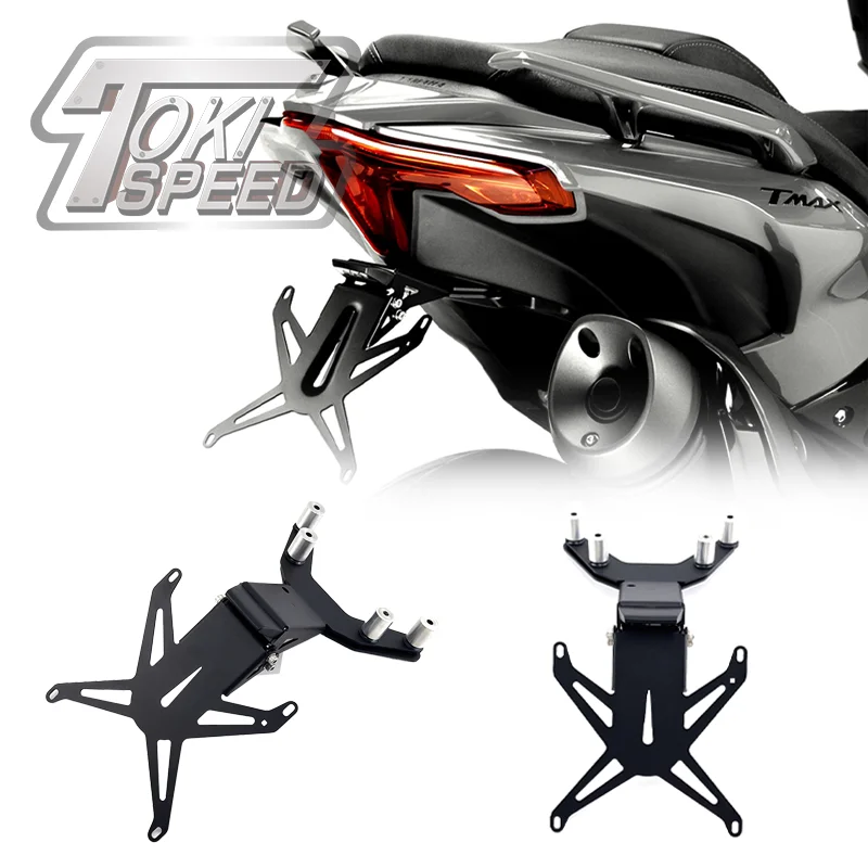 

License Plate Holder For YAMAHA TMAX 560 TMAX560 2022 2023 License Frame LED Rear Tail Bracket Kit License Plate Holder Fender