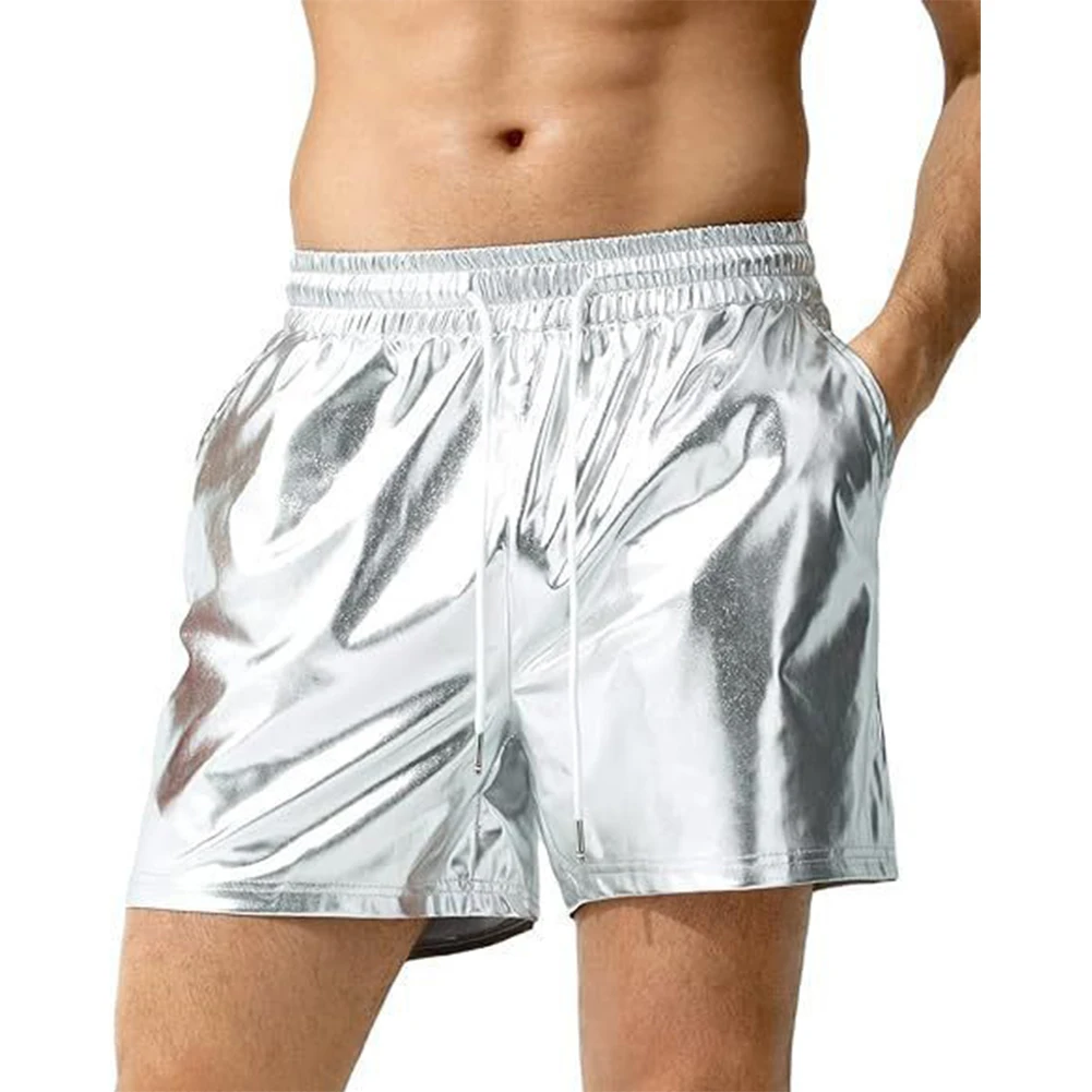 Wet Look Shorts Shorts Bodybuilding Casual Faux Leather Fitness Four Seasons GYM Men Mens Regular Comfy Fashion