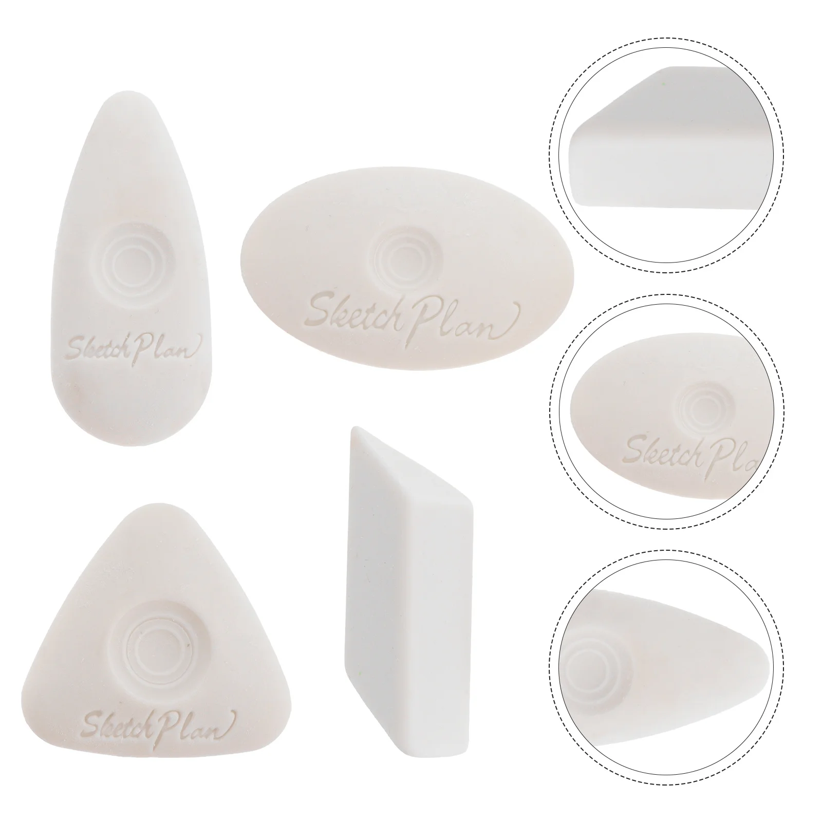 4 Pcs Erasers Kneaded Drawing Household Vinyl White School Stationery Child