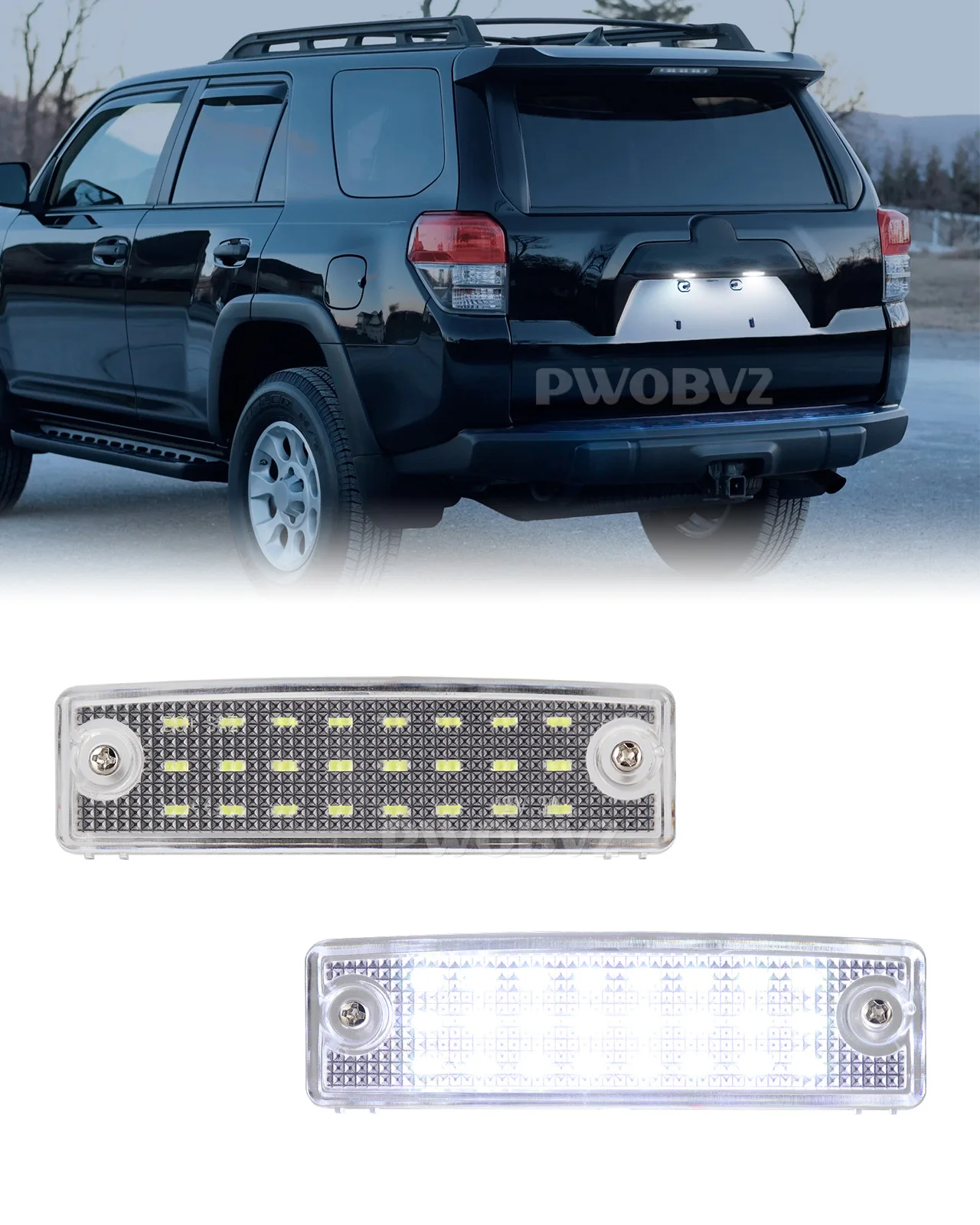 2pcs LED White License Plate Light   For Toyota Land Cruiser Prado 150 Haice 100 Series 4Runner Sienna Sequoia Hilux Lexus