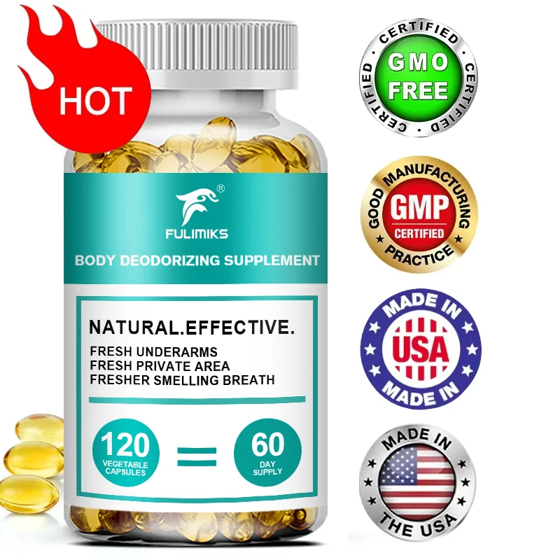

Chlorophyll Body Deodorizing Supplement, Chlorophyll Capsules with Parsley & Peppermint, Supports Fresh Breath & Whole-Body