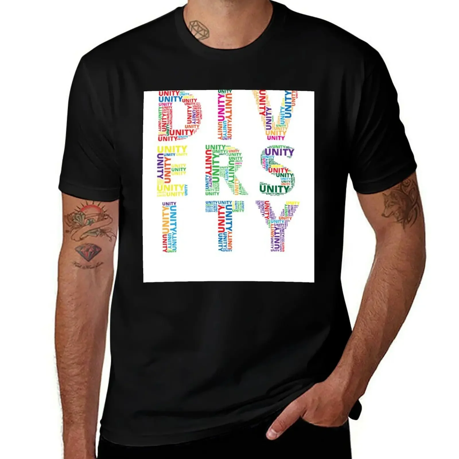 Colourful Unity in Diversity T-Shirt sports fans animal prinfor boys heavyweights big and tall t shirts for men