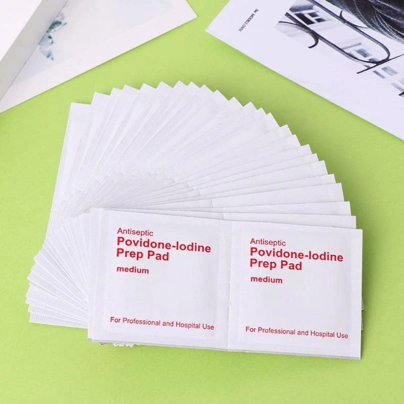 5 × 5 cm Iodine Wipes, 50 Pack