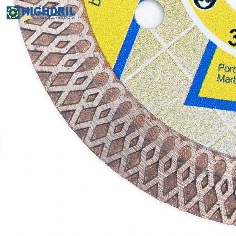 HIGHDRIL-disco de corte de sinterización prensado en caliente para azulejos, granito y mármol, hojas de sierra Turbo diamantadas X Mesh, diámetro de 85mm, 22,23mm, 2 unidades