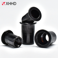 10/20/50pcs Flat Rivet Nuts M3 M4 M5 M6 M8 M10 M12 Black Carbon Steel Flat Head Threaded Insert Nutsert Cap Rivets Nuts