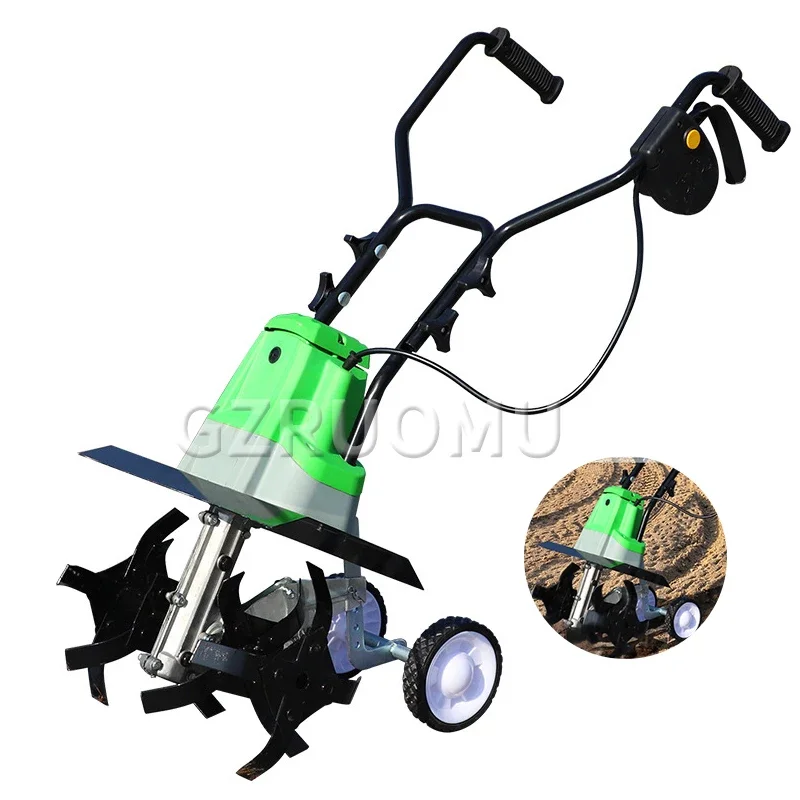 HHET-001 Multifunctional Weeding Scarifier Electric Rotary Tiller Small Soil Planing Plowing Machine Hand Push Cultivated Ripper