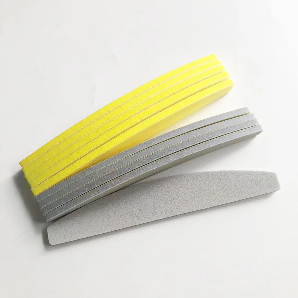 120 pcs mix colour  replacement pads nail sponge file halfmoon shape nail sanding  file disposable nail file removable nail file