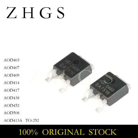 10PCS AOD403 AOD407 AOD409 AOD414 AOD417 AOD438 AOD452 AOD508 AOD413A AOD TO-252 DPAK SMD P-Channel MOSFET Transistor NEW STOCK