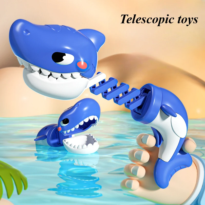 

Cartoon Cute Dinosaur Shark Retractable Toy Fun One Button Automatic Rebound Stress Relief Toys Novelty Children's Toys Gift