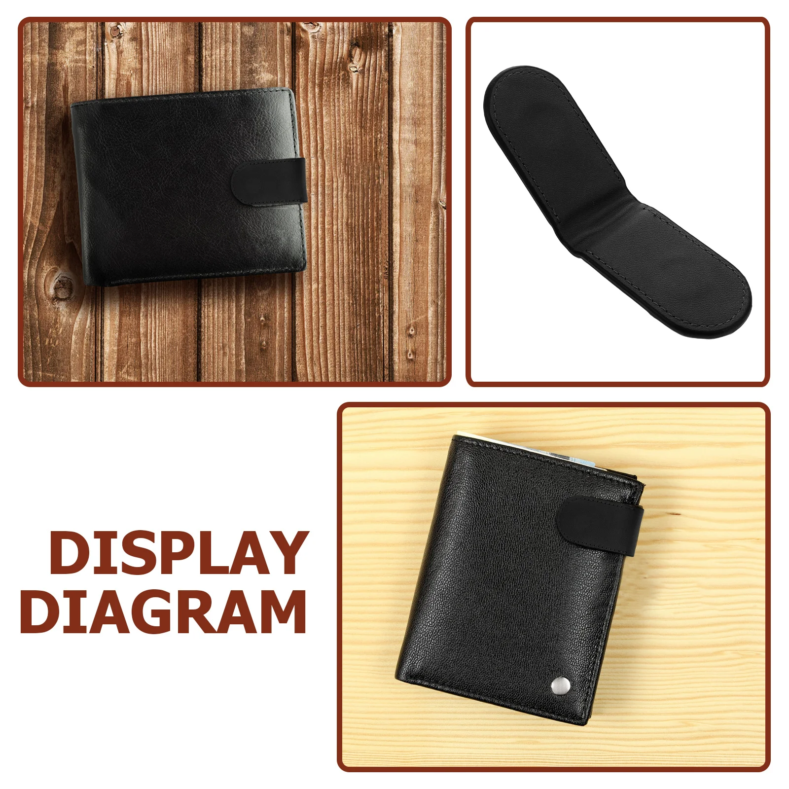 Morsetto per portafoglio porta contanti con clip in PU da 2 pezzi Accessorio pratico portatile per riporre le carte per uomini e donne all'aperto