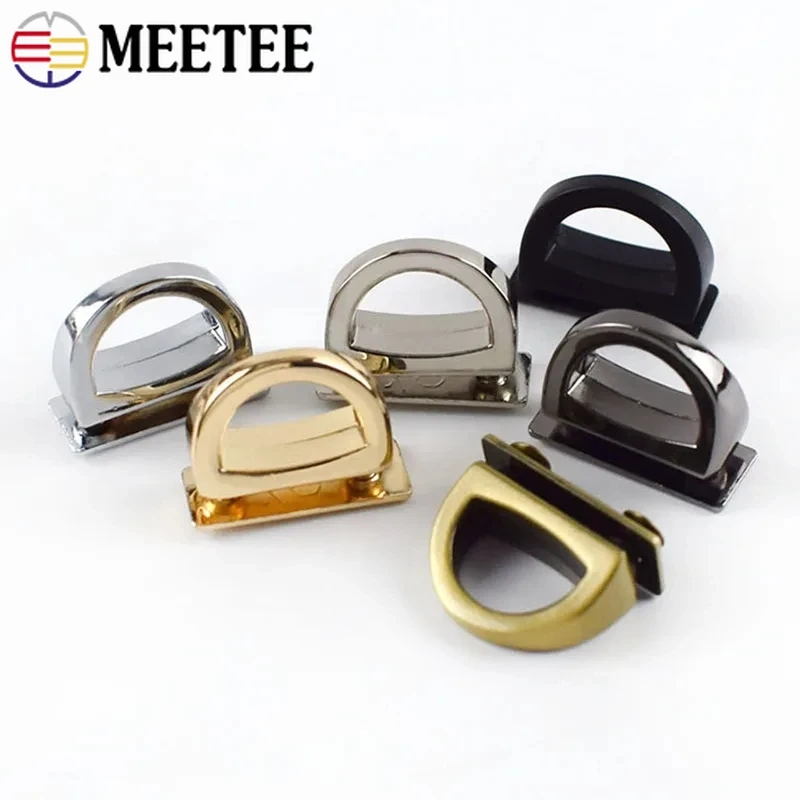 

5/10/20Pcs Meetee Metal D Ring Bag Side Clip Buckles Screw Clasp Handbag Chain Hang Buckle Strap Hook DIY Hardware Accessories