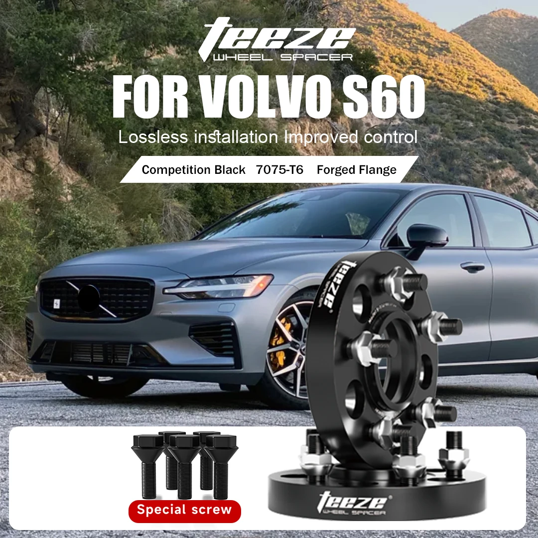 

Teeze 2/4pcs 5x108 CB 63.4 M14 x 1.5 Hub Centric Black Forged wheel spacer For Volvo S60 Flange Plate15/20/25/30/35mm