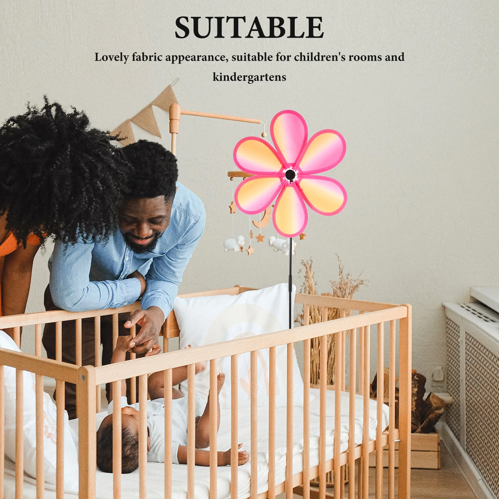 Moulin à vent en tissu coloré pour enfants, jouet léger, Durable, sûr, décoration de jardin extérieur, ornement de jardin