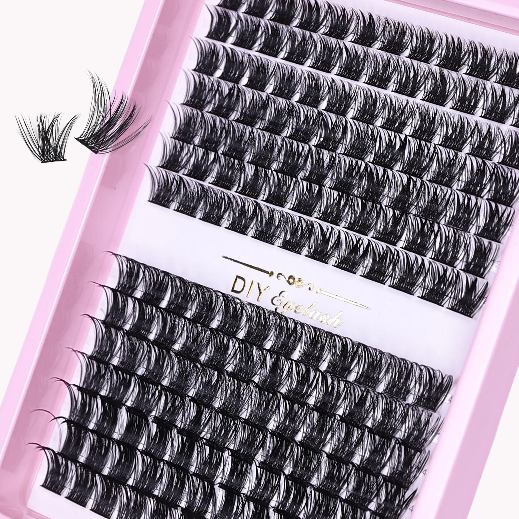 Lash Clusters 168pcs Cluster Lashes 10-16mm Lashes Extensions Natural Look Lashes D Curl Fluffy Cluster DIY Eyelash Extension