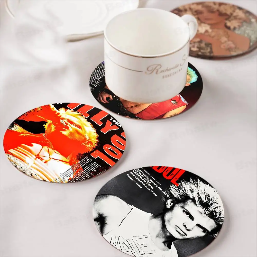 Rock Singer B-Billy I-Idol Natural Coaster Creative Cute Cartoon Absorbent Cushion Coffee Mug Bowl Cushion Insulation Cushion